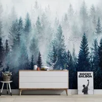 Custom Mural Wallpaper Nordic Modern Fresh Cloud Forest Silk Cloth Art Wall Painting Living Room Bedroom TV Backdrop Wall Cloth