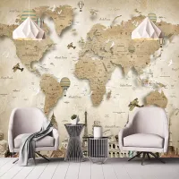 Custom Any Size Photo Wallpaper Cartoon Square Map 3D Mural Wall Cloth Living Room TV Bedroom Background Wall Decoration Tapety