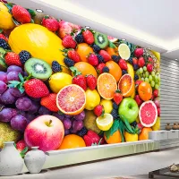 3D Wallpaper Strawberry Orange Grape Fruit Creative Photo Mural Kitchen Bedroom Home Decor Fresco Wall Cloth Papel De Parede