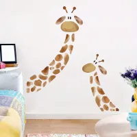 1Pc Cartoon Two Giraffe Wall Stickers on The Wall Home Decoration for Children Room Kids Baby Room Decor for Bedroom Living Room