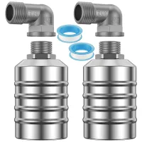 2Pcs Float Valve StainlessSteel Water Level Control Automatic Floating Ball Auto ShutOff Water Level Controller for Water Trough