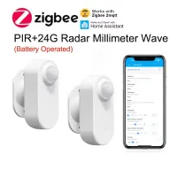 Zigbee 3.0 Human Presence Sensor 24G MmWave Radar +PIR,Luminance detection Use Battery Support Zigbee2mqtt Home Assistant