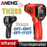 ANENG TH203 Digital Infrared Thermometer -50~600℃ Temperature Meter Non-contact Pyrometer Tester IR Hygrometer Industrial Tool