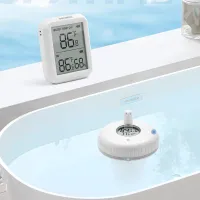 INKBIRD Wireless Pool Thermometer Set Floating Pool Thermometer with Indoor Temp Humidity Monitor for Hot Spring,Small Pond