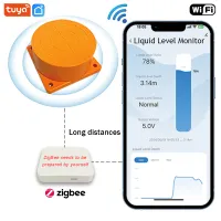 ME201WZ ZigBee Tuya App Ultrasonic Water Level Detection High Accuracy Zigbee Remote Liquid Level Gauge
