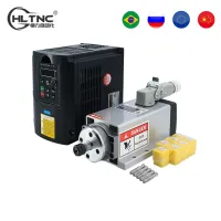 1.5kw 220v / 110v ER11 24000RPM 400HZ air cooled spindle with YL620 inverter VFD Aviation plug CNC engraving milling machine