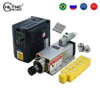 2.2kw 220v / 110v ER20 24000RPM 400HZ air cooled spindle with YL620 inverter VFD Aviation plug CNC engraving milling machine