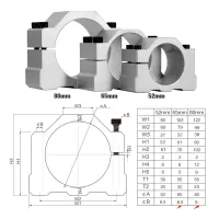 Aluminium CNC Spindle Clamp Holder Inner Diameter 52mm 65mm 80mm Z Axis Router Mount Bracket 800W 1.5KW 2.2KW Spindle Fixture