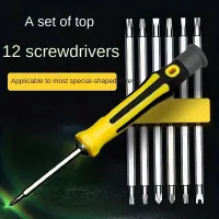 Mini Screwdriver Set 12 in 1 Precision Repair Tool Kit with Torx Phillips Slotted Magnetic Drill Bits for Camera Drone Watch PC