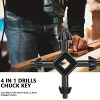 Durable 4-in-1 Multi-Purpose Wrench with 6mm to 16mm Cross Drill Chuck Carbon Steel Great for Drills and Pistols No Assembly