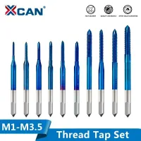 XCAN 10/11pcs Metric Tap HSS Thread Tap Drill M1-M3.5 Straight Flute Machine Screw Tap Adjustable Tap Wrench M1-M8 Tapping Tool