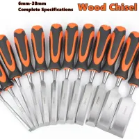 Wood Chisels Sharp Chrome-Vanadium Steel Woodworking Plane Carving Knife Anti-Slip TPR Coated Handle Ergonomic Wood Carving Tool