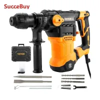 SucceBuy 1500W Rotary Hammer Drill Max Drilling 32mm4Modes SDS-Plus Corded Demolition Chipping Metal Concrete Breaker Jackhammer