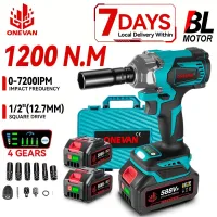 ONEVAN 1200N.M Brushless Electric Impact Wrench 3 Funtion 1/2