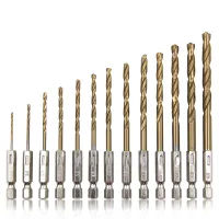 Hexagonal handle 13pc Titanium Twists drill 1.5-6.5mm electric drill screwdriver drilling reaming drill tool