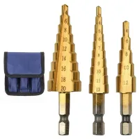 Hexagonal Handle Titanium Plated Ladder Drill Tower Drill Bit Set 3-12/4-12/4-20mm Small Three Piece Set