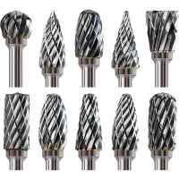 10PCS Carbide Burr Set Compatible with Dremel 1/8