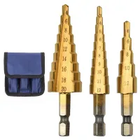 Hexagonal handle titanium plated ladder drill tower drill bit set 3-12/4-12/4-20mm small three piece set