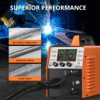HITBOX MIG250 6 in 1 Aluminum Welding Machine MMA ARC/MIG Gas Gasless/Lift TIG Inverter Welder With 1KG&5KG Flux Cored Wire