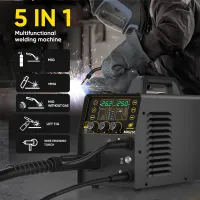 HZXVOGEN 250A 5 in 1 Aluminum Welding Machine MMA ARC/Gas Gasless MIG/LIFT TIG Spot Welding Portable Welder Tool for Home Use