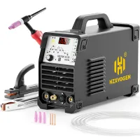 HZXVOGEN 6 in 1 HF TIG AC/DC Aluminum Welding Machine 200A MMA ARC Argon Precise Digital Pulse 2T/4T Spot TIG Welder Stainless