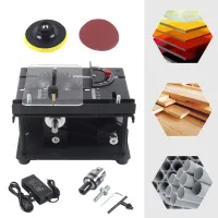 200W Multifunctional Electric Sawing Machine 7 Gears Adjustable Table Saw Pure Copper Motor for Cutting Grinding Polishing Black