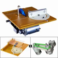Workbench Table Saw Circular Saw Flip Cover Plate with Bearing Motor Lifting Spindle 24x20cm Min Saw Table for 4 Inch Saw Blade