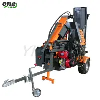 15 Ton Hydraulic Wood Splitting Machine Wood Cutter Gasoline Firewood Processor Portable Wood Log Splitter