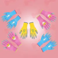 Non-Slip Kid Gardening Gloves Durable Breathable Garden Work Gloves Collect Seashells Animal Pattern Children Protective Glove