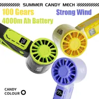 Violent Turbo Handheld Fan High Speed Outdoor Portable Charging USB Stepless Speed Control High Wind Speed 100 Levels 2025 New