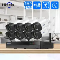Hiseeu 16CH NVR 3/5MP WIFI IP Camera Security Kit Night Vision Human Detection 2-way Audio Outdoor CCTV Surveillance System Set