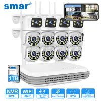 Smar 6MP Dual Lens IP Cameras Wireless CCTV system 8CH NVR Two Way Audio Outdoor PTZ WIFI Security Camera Video Surveillance Kit