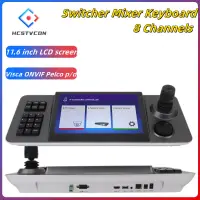 11.6 inch Switcher Mixer Keyboard HD Screen Camera Studio Stage 8 Channels Video Control Live Streaming Church Audio Broadcast