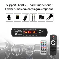 DC12V Bluetooth 5.0 MP3/WMA/WAV/FLAC/APE Audio Decoding Module With Remote Control Without Amplifier With Microphone Function