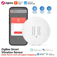 Tuya Zigbee Smart Vibration Sensor Tilt Detection Smart Life App Notification Real-Time Motion Shock Alarm Record