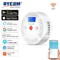 Tuya WiFi Smart Carbon Monoxide Detector Alarm 85dB Sound Warning LCD Digital Display Home Indoor Real-Time CO Monitor Poisoning