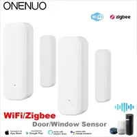 WiFi or Zigbee Window Door Sensor With AAA Battery Smart Home Security Alarm System Voice Control Via Alexa Google Home Smart