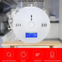 Digital CO Gas Monitor Alarm Detector Audible and Visual Alarm Battery Powered Portable CO Detector for Home Warehouse