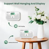 1/2/3Pack Carbon Monoxide Detector LCD Display Carbon Monoxide Alarm LED Lights CO Detector CO Sensor Alarm for Home with UL2034