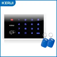 KERUI K16 433MHz Wireless RFID Touch Keyboard Keypad with Two RFID Cards For W181 W184 W204 GSM WIFI Home Security  Alarm System