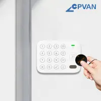 CPVAN 433Mhz Wireless Keyboard with 2pcs RFID card For Tuya Smart Home Security Alarm System Arm/Disarm Password Keypad