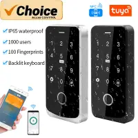 Tuya Smart Bluetooth/NFC Biometric Fingerprint Keypad with Backlit Touch & IP65 Waterproof, 13.56MHz RFID Access Control System