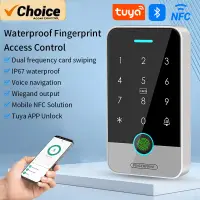 Tuya APP 125Khz+13.56MHz Fingerprint Access Controller Standalone RFID Keyboard Waterproof Bluetooth Door Opener System