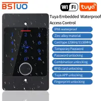 WIFI Tuya Waterproof Backlight RFID Door Access Control Keyboard Fingerprint Card Reader Embedded Metal Keypad Access Controller