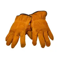 1 Pair Men Work Gloves Soft Cowhide Driver Hunting Driving Farm Garden Welding Security Protection Safety Mechanic Glove