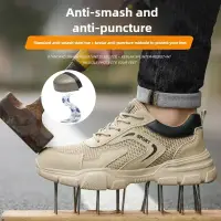 Breathable Men's Safety Shoes Summer Work Sneakers Puncture Proof Composite Toe Insulating Protective Work Shoes
