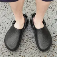 Men's Non-slip Work Shoes Summer Garden Pool Kitchen Work Shoes Beach Women's No Heel Large Size Black Rubber Sandals