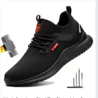 Men's Safety Shoes for Summer Are Breathable Wear-resistant Lightweight Puncture-resistant and Impact-resistant