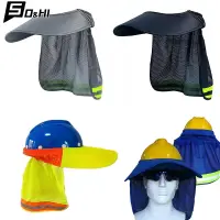 New Reflective Mesh Reflective Cap Breathable Anti-UV Beach Hat Neck Protection Shawl Universal Sunscreen Hat Safety Helmets