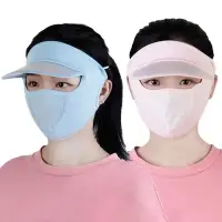 Women Thin Breathable Ice Silk Sunscreen Long Neck Full Face Mask Summer UV Protection Cycling Outdoor Beach Beauty Sun Hat